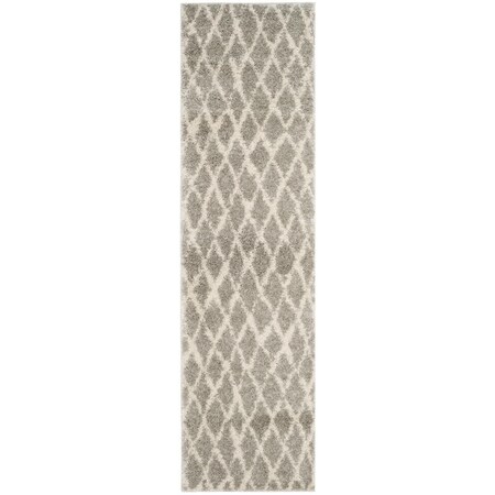 Safavieh 2 ft. 2 in. x 9 ft. Berber Shag Rectangle Area Rug, Light Grey & Cream BER163B-29